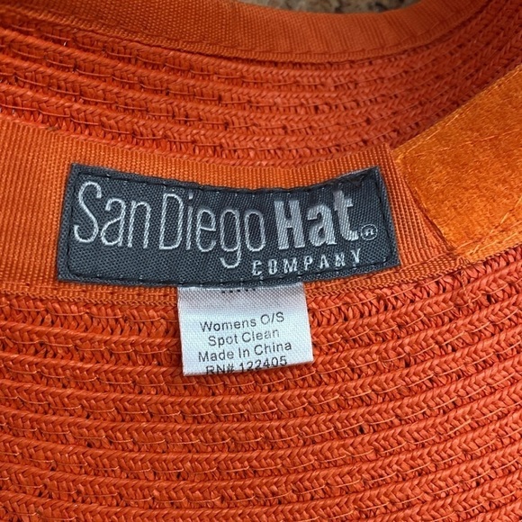San Diego Hat Co. Sun Visor Womens OS Orange Velcro packable paper Beach Vacay - Picture 5 of 10